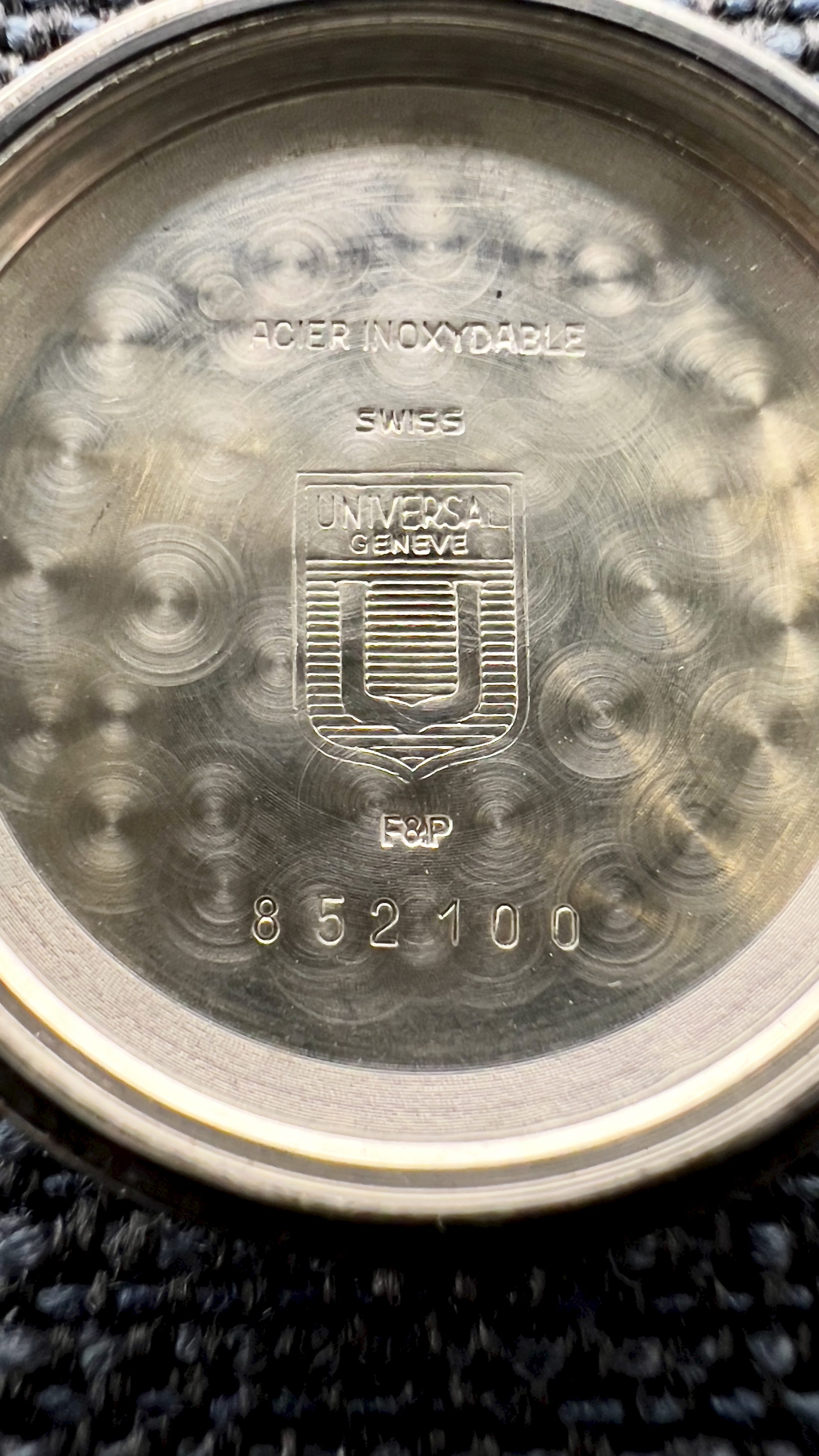 Boîtier Universal Genève Unisonic Vintage - Pièce Originale NOS, Verre, Couronne, état Rare Jamais Utilisé