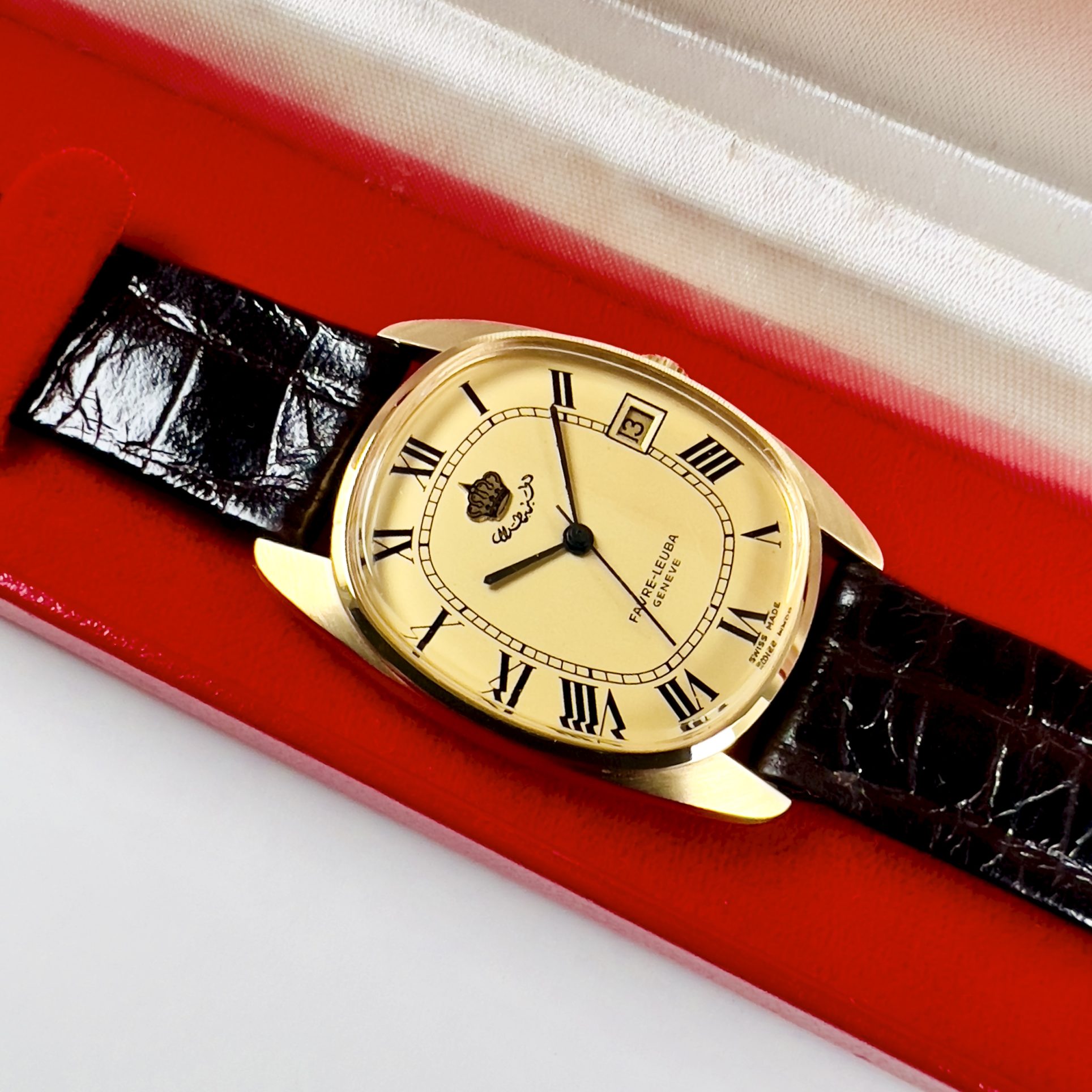 MONTRE FAVRE-LEUBA GENÈVE "DIPLOMATIQUE" CA. 1970 – Image 3