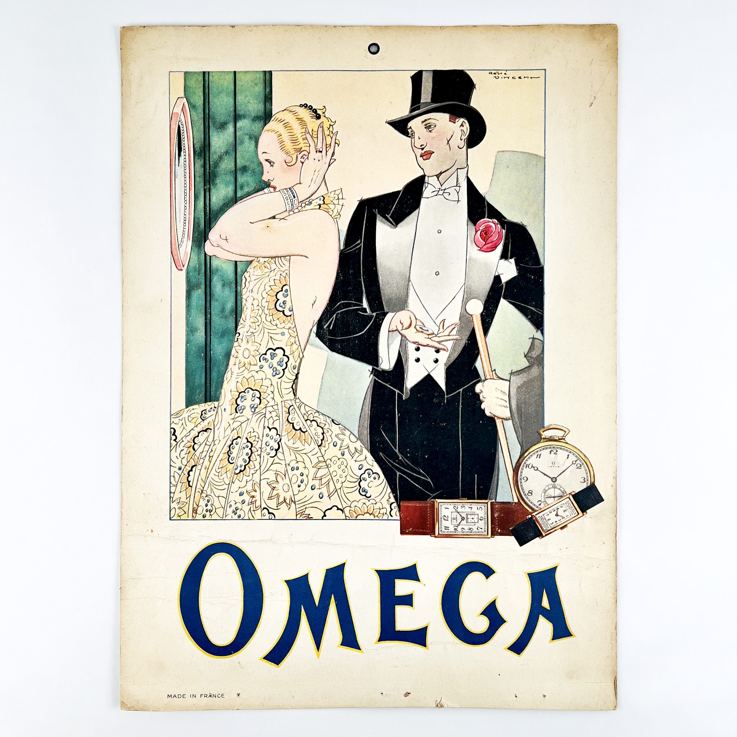 LITHOGRAPHIE MONTRES OMEGA PAR RENÉ VINCENT CA. 1920 – Image 6