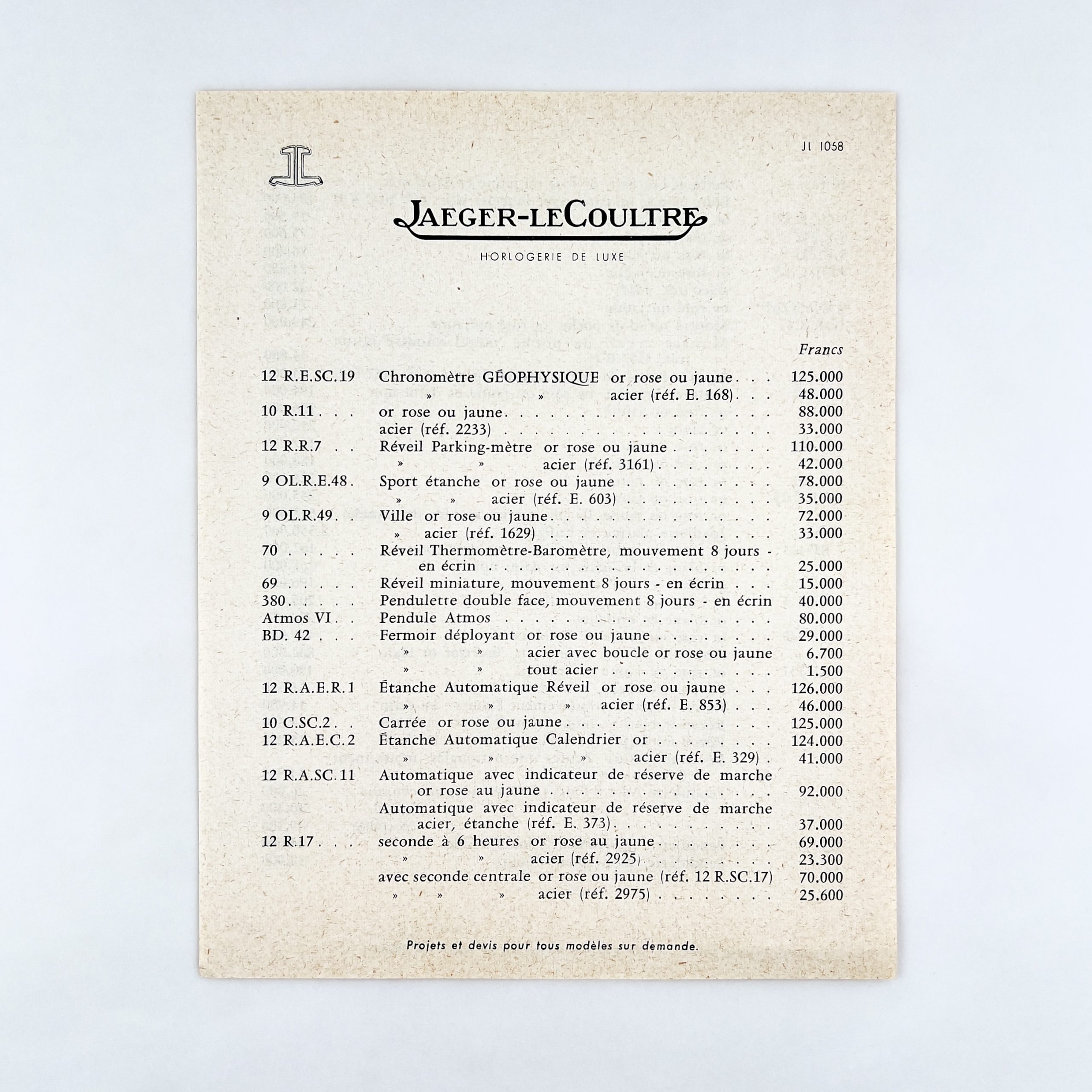 CATALOGUE JAEGER LECOULTRE PAR PIERRE PRAQUIN CA. 1958 – Image 7