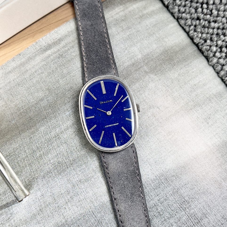BULOVA "LONGCHAMP" LAPIS LAZULI WATCH, 1971